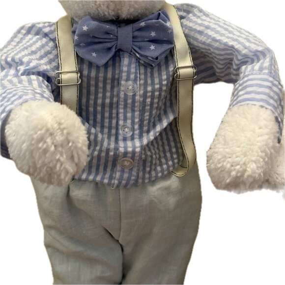 Pottery Barn Kids 32” Bunny Rabbit Set Couple Easter Freestanding Decor RARE Tag - Picture 8 of 16